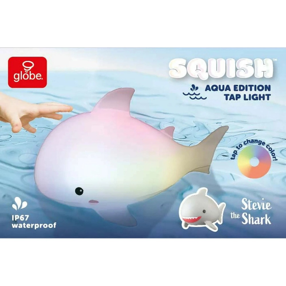 Globe Electric LED Stevie Shark Rechargeable Silicone‎ Clip-On Kids Night Light